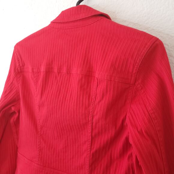 Coldwater Creek short cropped Jacket Womens Petite 4 Red Casual Button U… - Picture 12 of 15